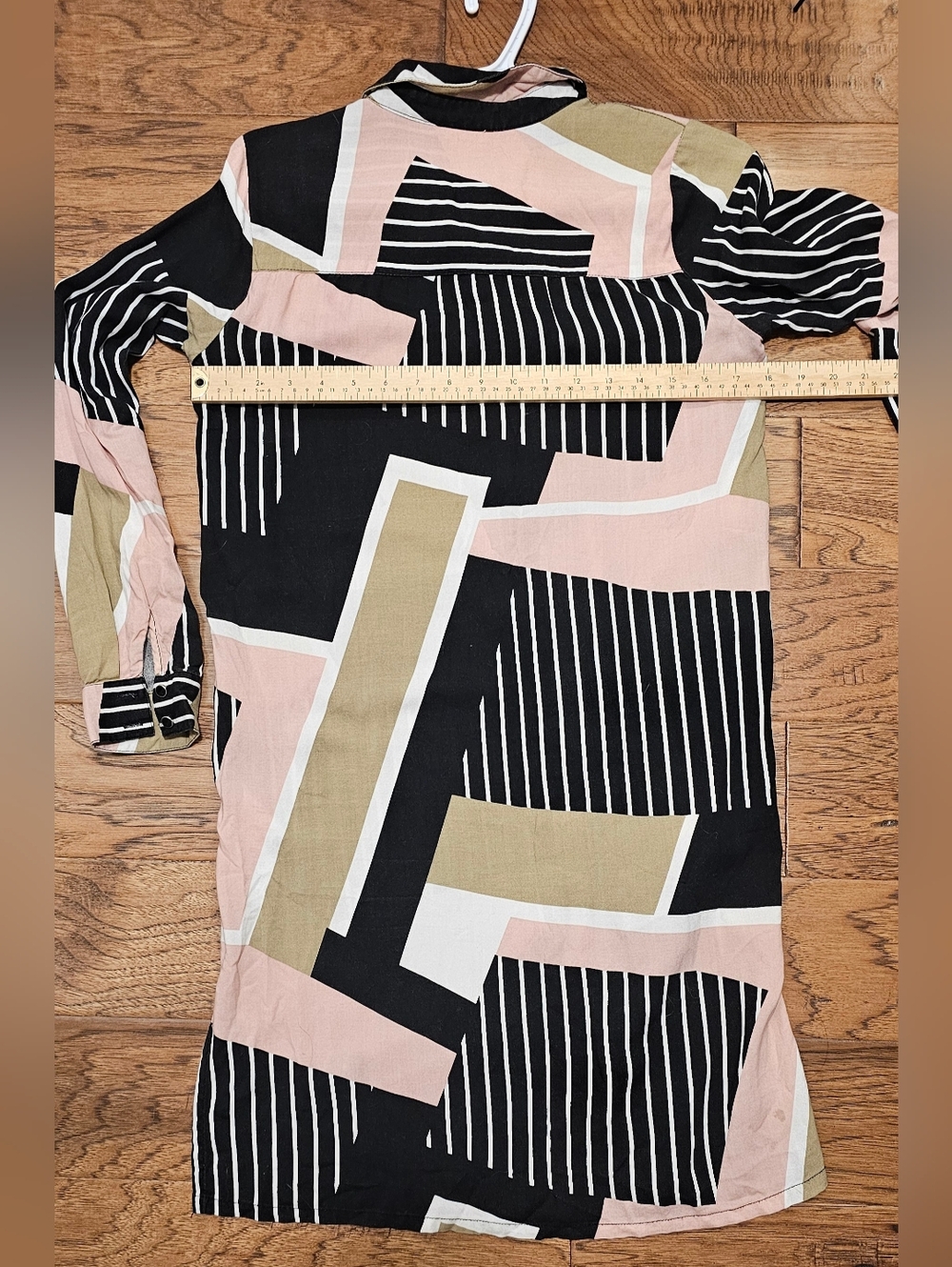 KAFFE KAverena SHIRT DRESS Geometric Print Long Sleeve Button Down Womens 34 - Picture 9 of 11
